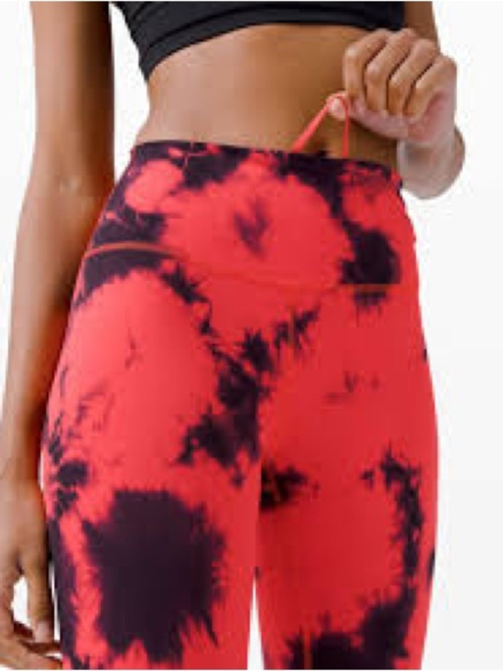 lululemon athletica Red & Black Tie-Dye High-Rise Leggings - Picture 2 of 4